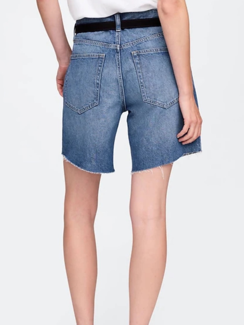 GAP Medium Blue Raw-Hem Denim Bermuda Shorts